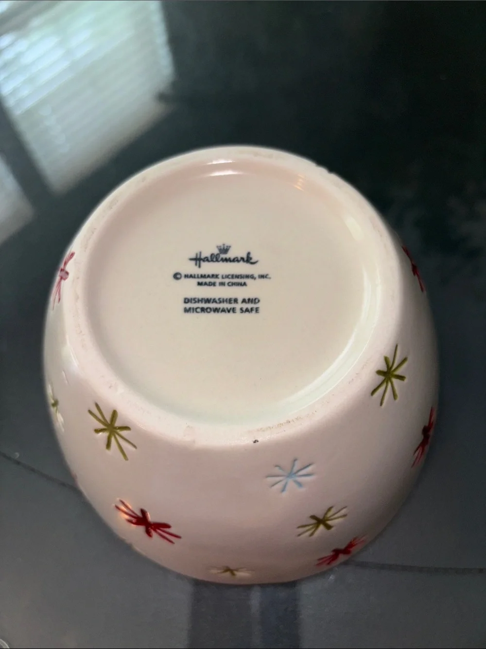 Hallmark snowflake White Ceramic Bowl- dishwasher microwave safe